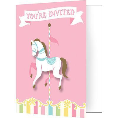 Carousel Invitations-Vintage Carousel Girl Baby Shower Birthday-Party Things Canada