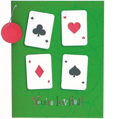 Casino Card Party Dangling Invitations-Casino Themed Party Supplies and Decorations-Party Things Canada