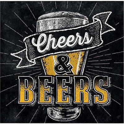 Cheers and Beers Beverage Napkins-Beer Tasting Themed Birthday Supplies-Party Things Canada