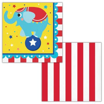Circus Party Luncheon Napkins-Carnival Themed Birthday Supplies-Party Things Canada