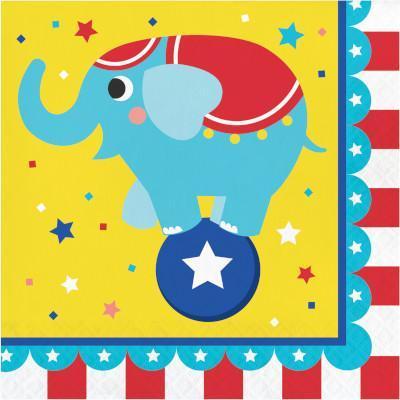 Circus Party Luncheon Napkins-Carnival Themed Birthday Supplies-Party Things Canada
