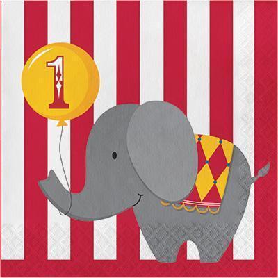 Circus Time Luncheon Napkins 1st Birthday Themed Party