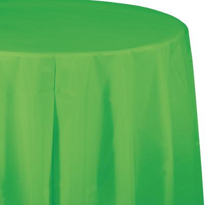 Citrus Green Round Plastic Tablecover-Citrus Green Party Tableware-Party Things Canada