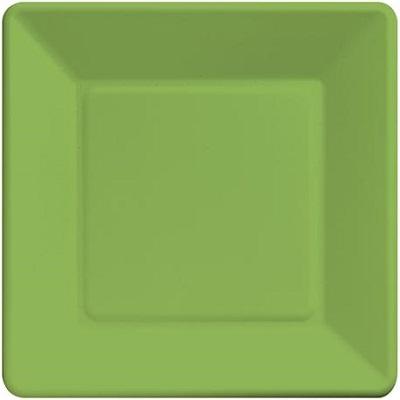 Citrus Green Square Paper Dinner Plates-Citrus Green Party Tableware-Party Things Canada