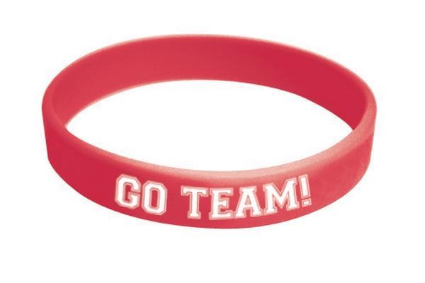 Classic Red Rubber Bracelet-Sports Team Cheering Supplies-Party Things Canada