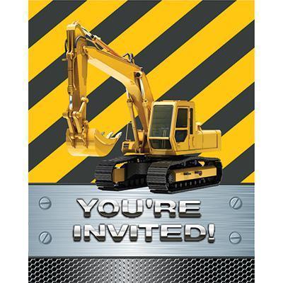 Construction Birthday Zone Invitations-Construction Themed Birthday Party Supplies-Party Things Canada