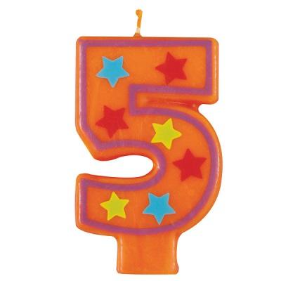 Decorative Numeral '5' Birthday Candle-Age Numbers Birthday Candles-Party Things Canada