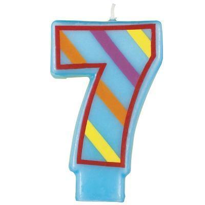 Decorative Numeral '7' Birthday Candle-Age Numbers Birthday Candles-Party Things Canada