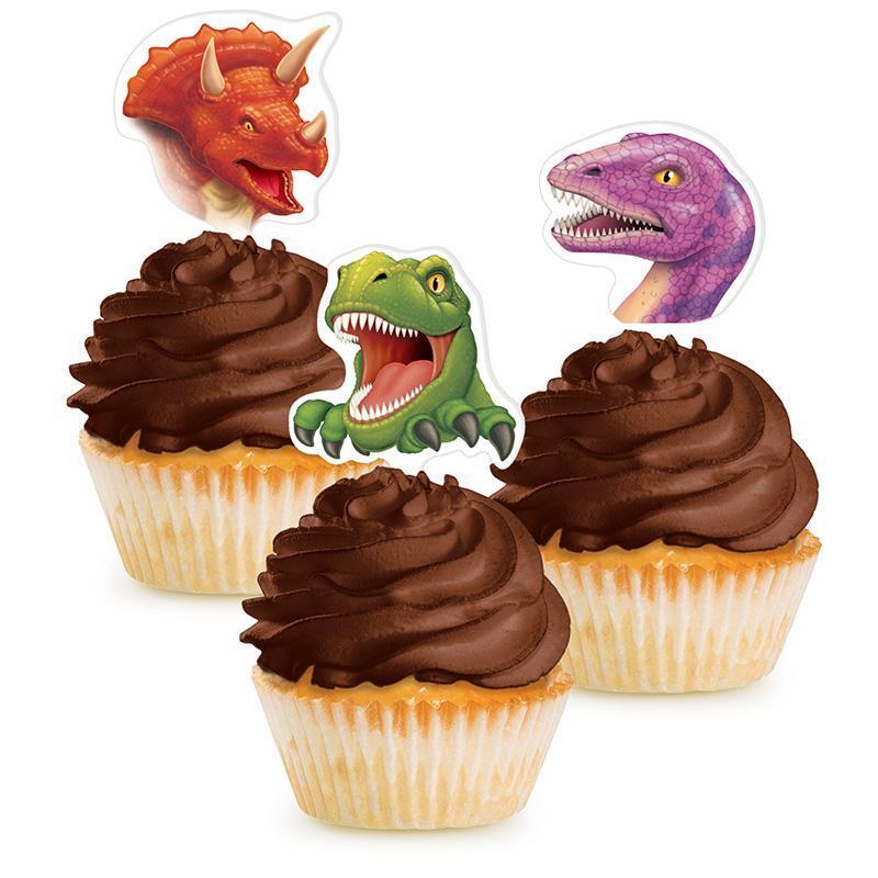 Dino Blast Cupcake Toppers-Dinosaurs Themed Birthday Supplies-Party Things Canada