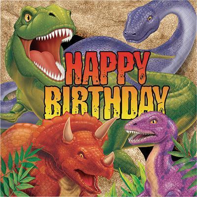 Dino Blast Happy Birthday Luncheon Napkins-Dinosaurs Themed Birthday Supplies-Party Things Canada