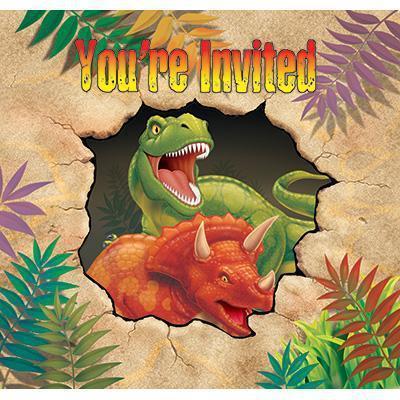Dino Blast Invitations-Dinosaurs Themed Birthday Supplies-Party Things Canada