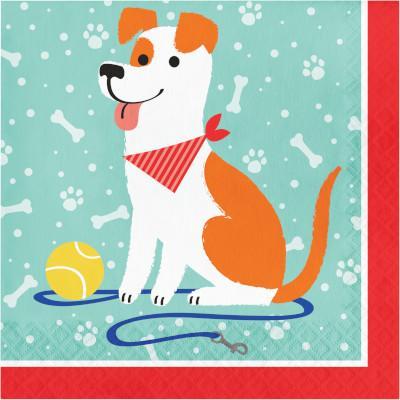 Dog Party Luncheon Napkins-Dogs Themed Birthday Supplies-Party Things Canada