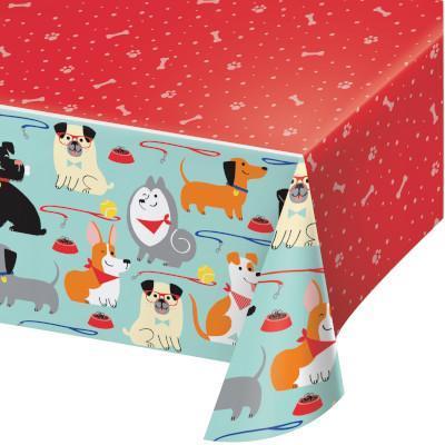 Dog Party Plastic Tablecover-Dogs Themed Birthday Supplies-Party Things Canada