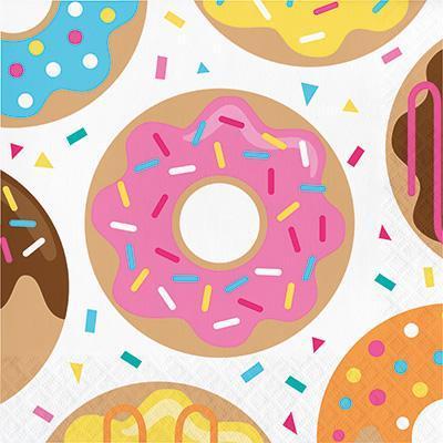 Donut Time Luncheon Napkins-Doughnut Themed Birthday Supplies-Party Things Canada