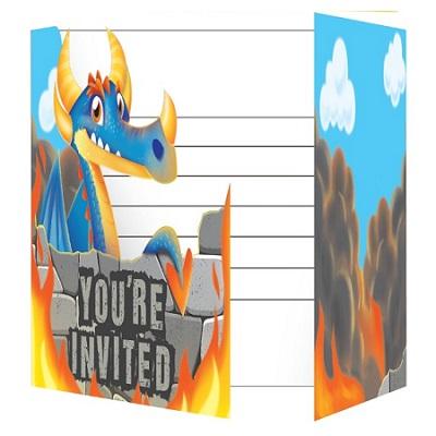 Dragons Invitations-Dragons and Knights Birthday Supplies-Party Things Canada