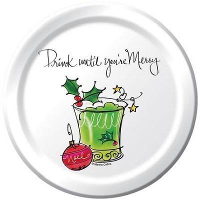 Drink Until Merry Christmas Humorous Luncheon Plates