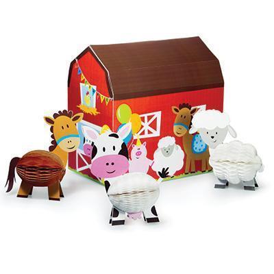 Farmhouse Fun Centerpiece Set-Barnyard Farm Animals Themed Birthday Supplies-Party Things Canada
