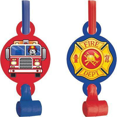 Flaming Fire Truck Blowouts-Firefighters Themed Birthday Supplies-Party Things Canada