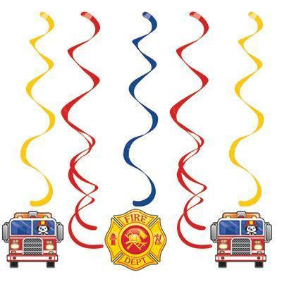Flaming Fire Truck Dizzy Danglers-Firefighters Themed Birthday Supplies-Party Things Canada