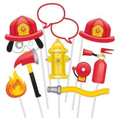Flaming Fire Truck Photo Booth Props-Firefighters Themed Birthday Supplies-Party Things Canada