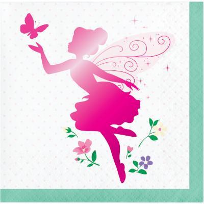 Floral Fairy Sparkle Beverage Napkins-Party Things Canada