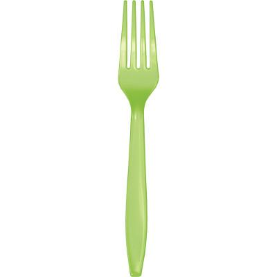 Fresh Lime Plastic Forks-Lime Green Solid Color Tableware-Party Things Canada