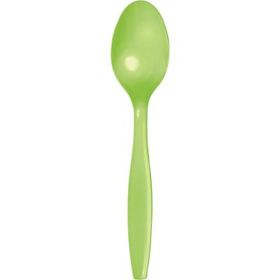 Fresh Lime Plastic Spoons-Lime Green Solid Color Tableware-Party Things Canada