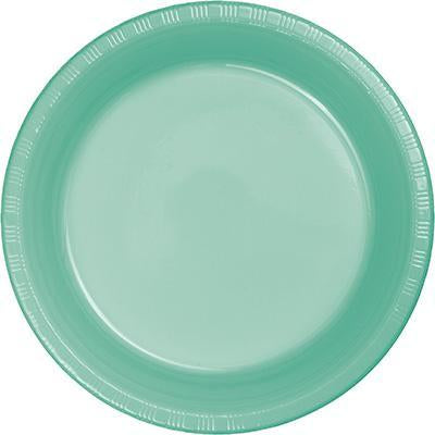 Fresh Mint Plastic Dinner Plates-Tiffany Blue Mint Solid Color Tableware-Party Things Canada
