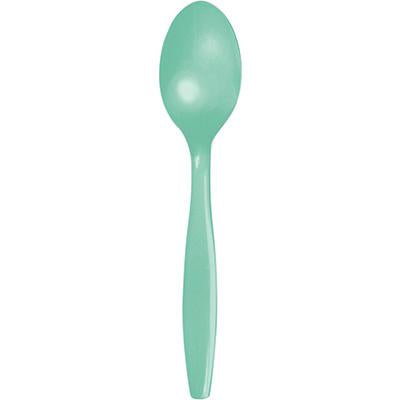 Fresh Mint Plastic Spoons-Tiffany Blue Mint Solid Color Tableware-Party Things Canada