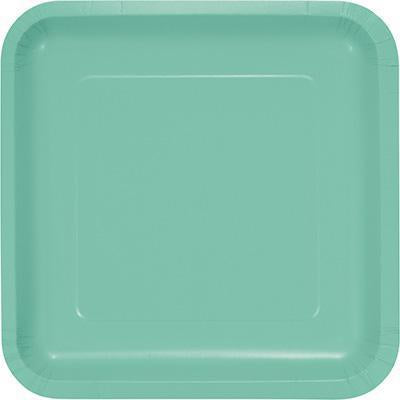 Fresh Mint Square Paper Dinner Plates-Tiffany Blue Mint Solid Color Tableware-Party Things Canada