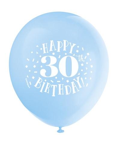 Fun Happy 30th Birthday Assorted Balloons-Age Birthday Latex Balloons-Party Things Canada