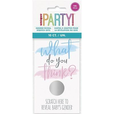 Gender Reveal Girl Scratch Off Cards - Party Things Canada