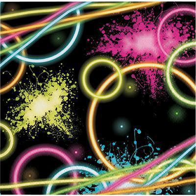 Glow Party Luncheon Napkins-Neon Glow Themed Birthday Supplies-Party Things Canada