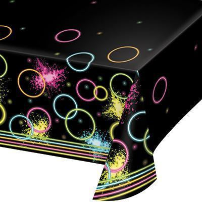 Glow Party Plastic Tablecover-Neon Glow Themed Birthday Supplies-Party Things Canada