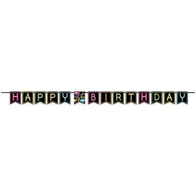 Glow Party Ribbon Banner-Neon Glow Themed Birthday Supplies-Party Things Canada