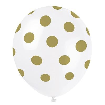 Gold Dots Latex Balloons-Polka Dots Latex Balloons-Party Things Canada