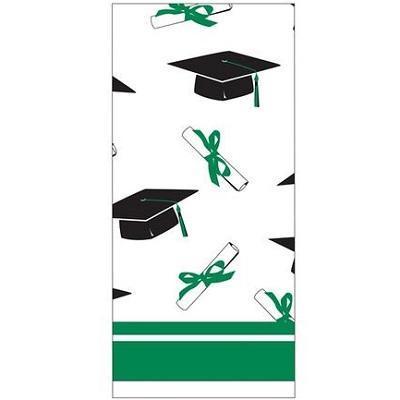 Green School Colors Plastic Tablecover-Green School Graduation Supplies-Party Things Canada