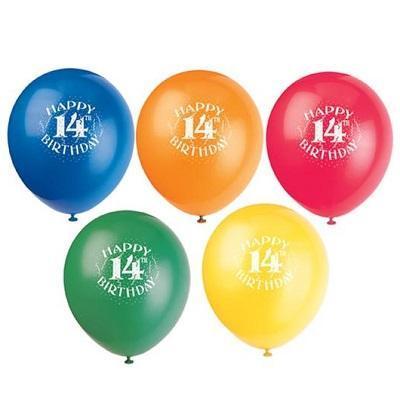Happy 14th Birthday Printed Balloons-Age Birthday Latex Balloons-Party Things Canada