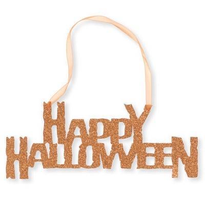Happy Halloween Glittery Gold Door Sign-Halloween Decorations-Party Things Canada
