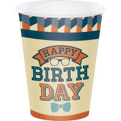 Hipster Birthday 12 Oz Beverage Cups-Party Things Canada