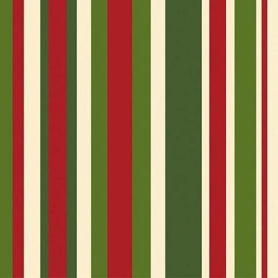 Holly Stripe Beverage Napkins-Christmas Party Tableware-Party Things Canada