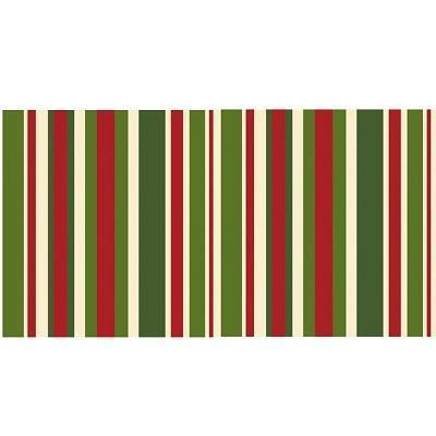 Holly Stripe Plastic Tablecover-Christmas Party Tableware-Party Things Canada