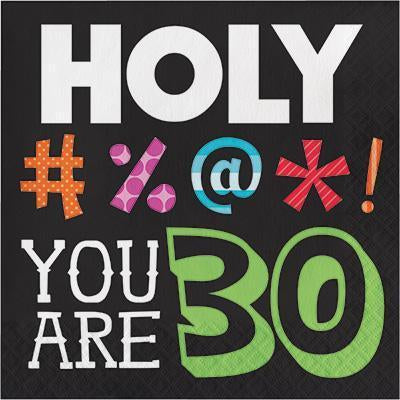 Holy Bleep 'You are 30' Luncheon Napkins-Humorous Adults Milestones Birthday Supplies-Party Things Canada