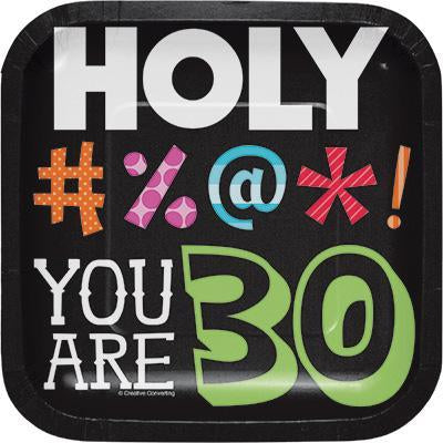 Holy Bleep 'You are 30' Luncheon Plates-Humorous Adults Milestones Birthday Supplies-Party Things Canada