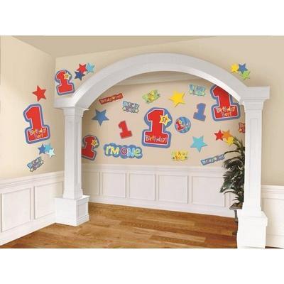 Hugs & Stitches Boy Wall Cutouts Mega Pack-First Birthday Boy Party Supplies-Party Things Canada