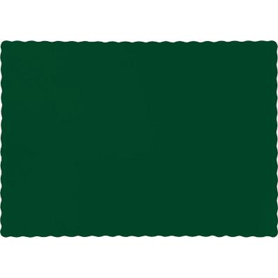 Hunter Green Paper Placemats-Dark Green Solid Color Tableware-Party Things Canada