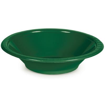 Hunter Green Plastic Bowls-Dark Green Solid Color Tableware-Party Things Canada