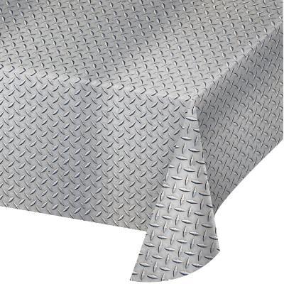 Industrial Diamond Plate Plastic Tablecloth