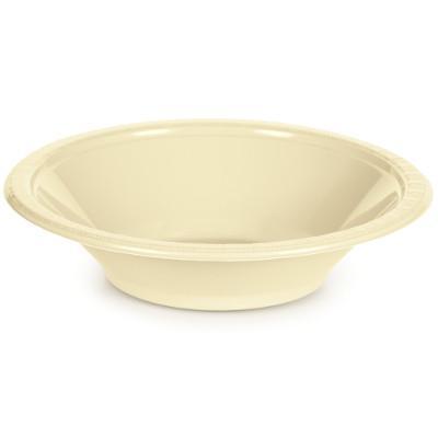 Ivory Plastic Bowls-Ivory Solid Solor Tableware-Party Things Canada