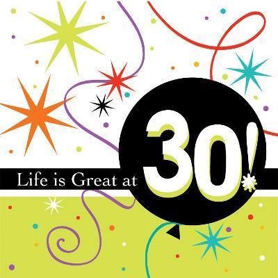 Life is Great '30' Beverage Napkins-Adults Milestones Birthday Supplies-Party Things Canada